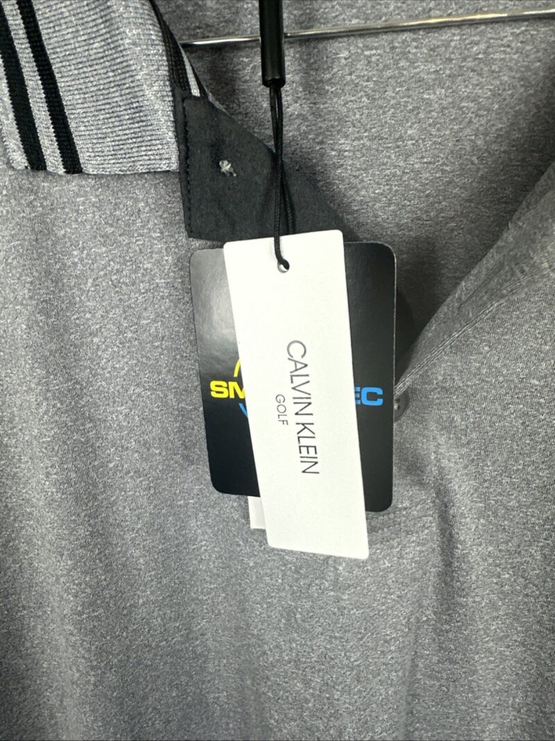 Calvin Klein Golf Mens Grey Polo Shirt CK Logo Short Sleeve Size M BNWT