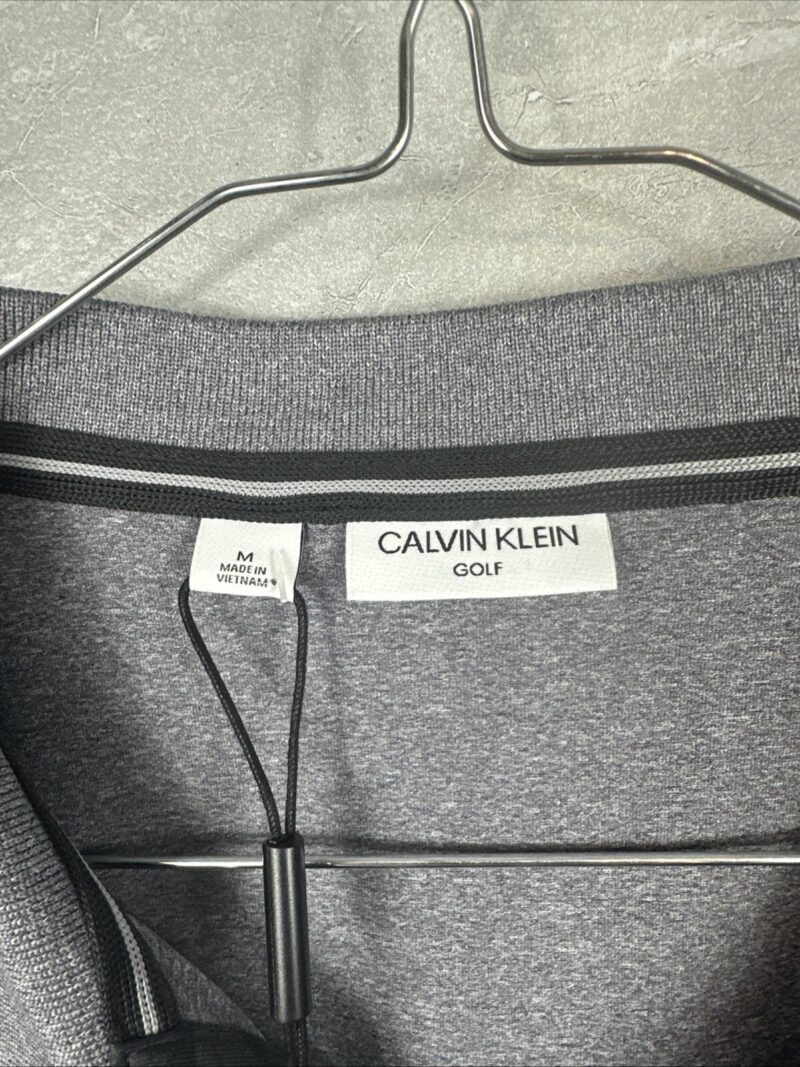 Calvin Klein Golf Mens Grey Polo Shirt CK Logo Short Sleeve Size M BNWT