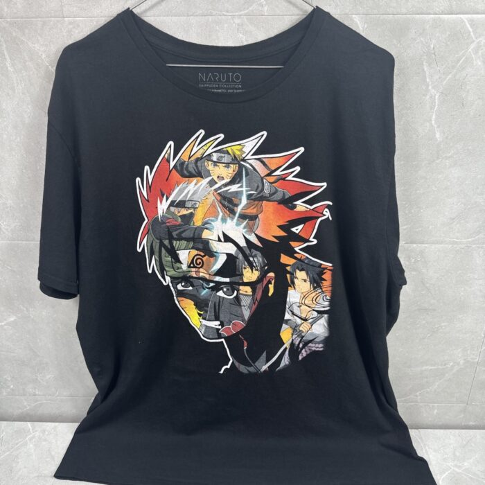 Naruto Shippuden Anime T-Shirt Black Graphic Tee XL Manga Character Top VIZ Medi
